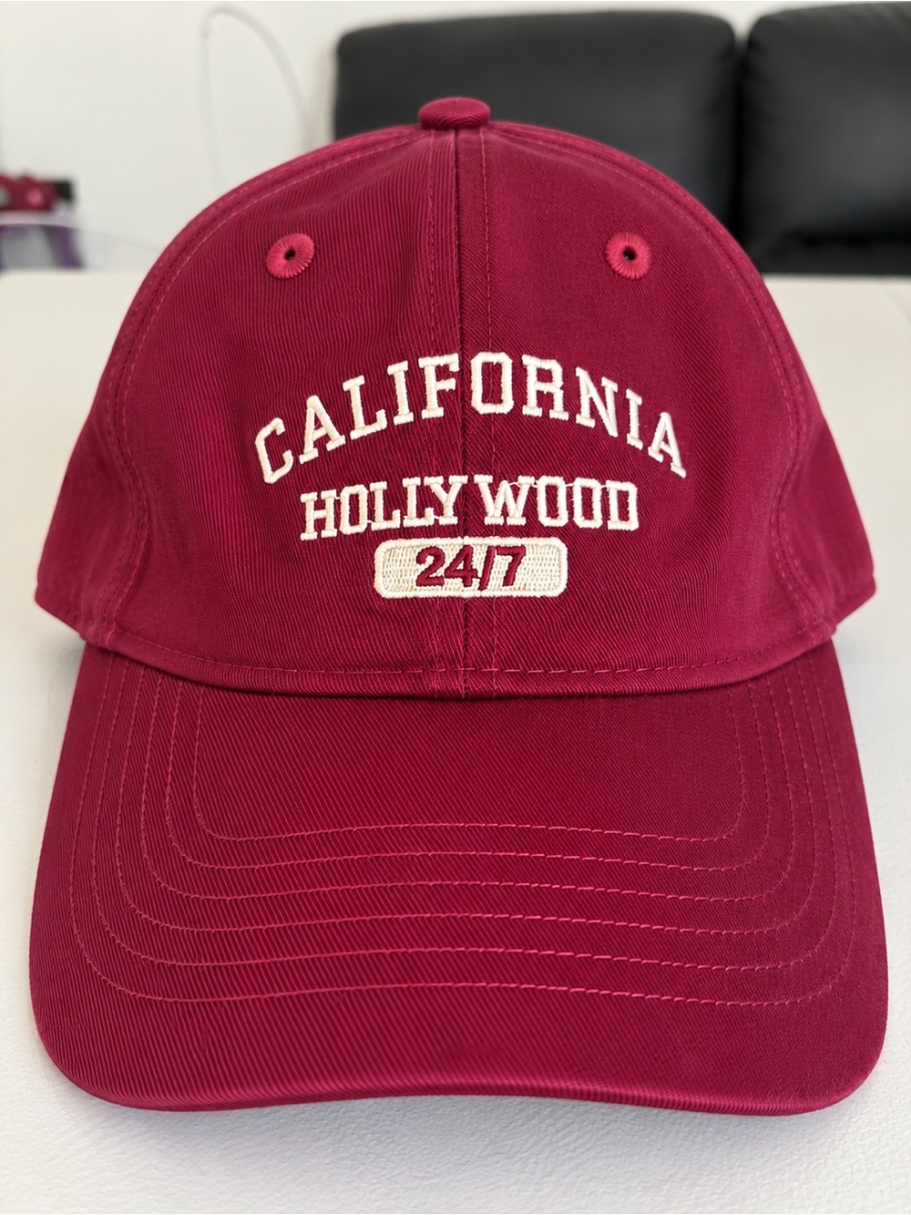 California Hollywood 24/7 Kids Baseball Cap - Burgundy